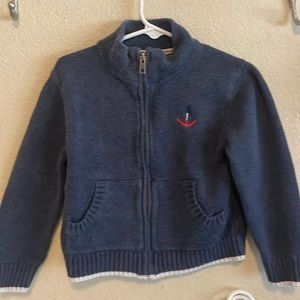 Janie and Jack: Boys Blue Anchor Sweater Size 4